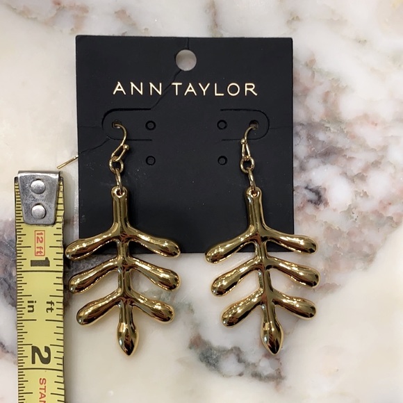 Ann Taylor Gold Metal Leaf Earrings - Picture 4 of 5
